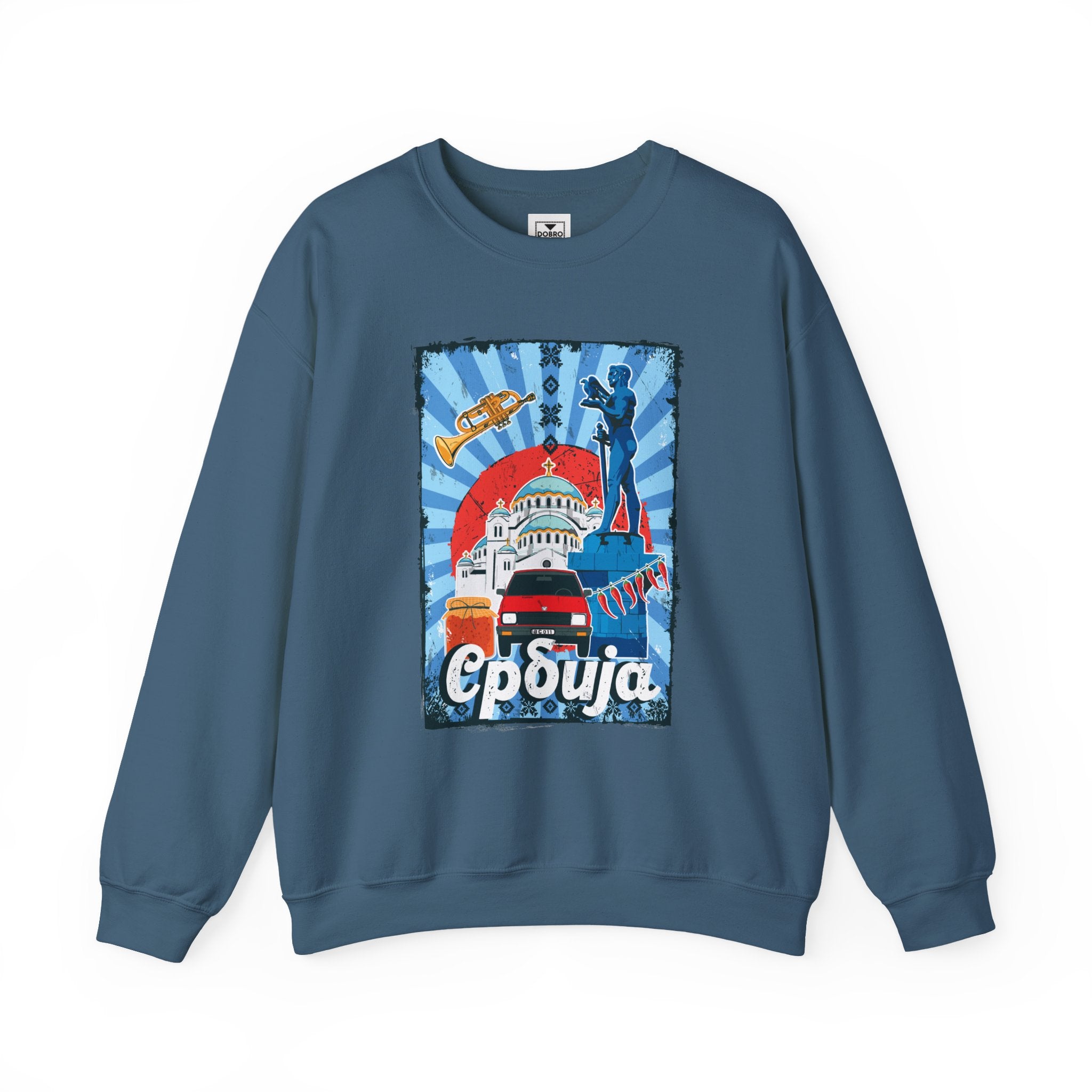 Serbia Vintage Design Unisex Heavy Blend™ Crewneck Sweatshirt