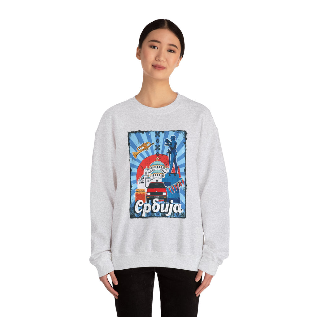 Serbia Vintage Design Unisex Heavy Blend™ Crewneck Sweatshirt