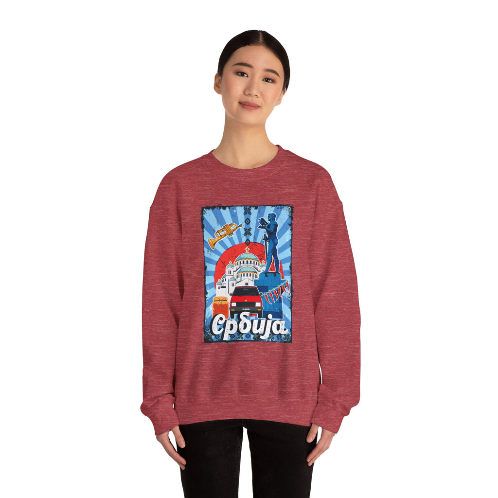 Serbia Vintage Design Unisex Heavy Blend™ Crewneck Sweatshirt